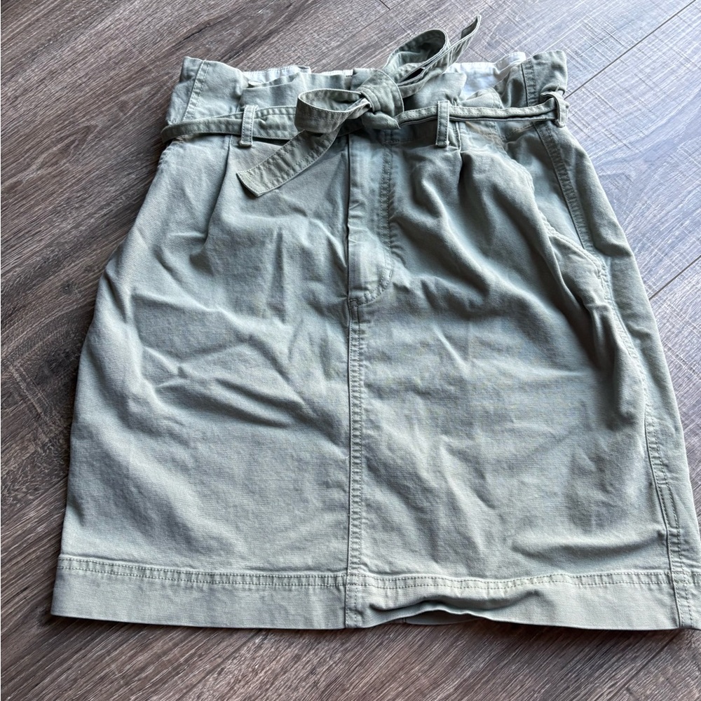 GAP muted green Skirt with Tie Front